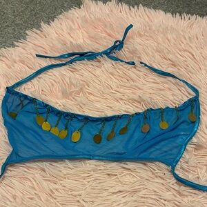 Sheer blue mesh bra